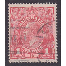 Australian    King George V    1d Red   Single Crown WMK   2nd State Plate Variety 5/30